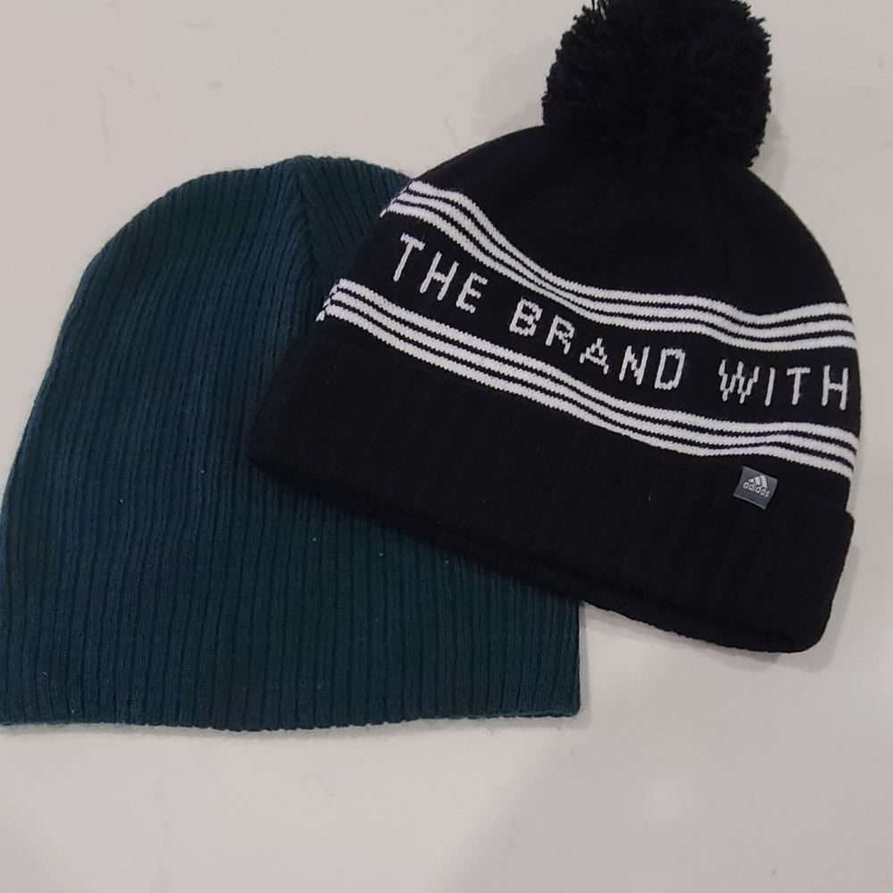 Lot of 2 Beanie Hats Adidas and Charlotte russe